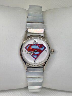 Armitron Superman women’s Watch silver tone 23mm quartz abalone running